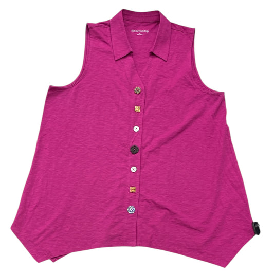 Top Sleeveless By Soft Surroundings In Pink, Size:1X