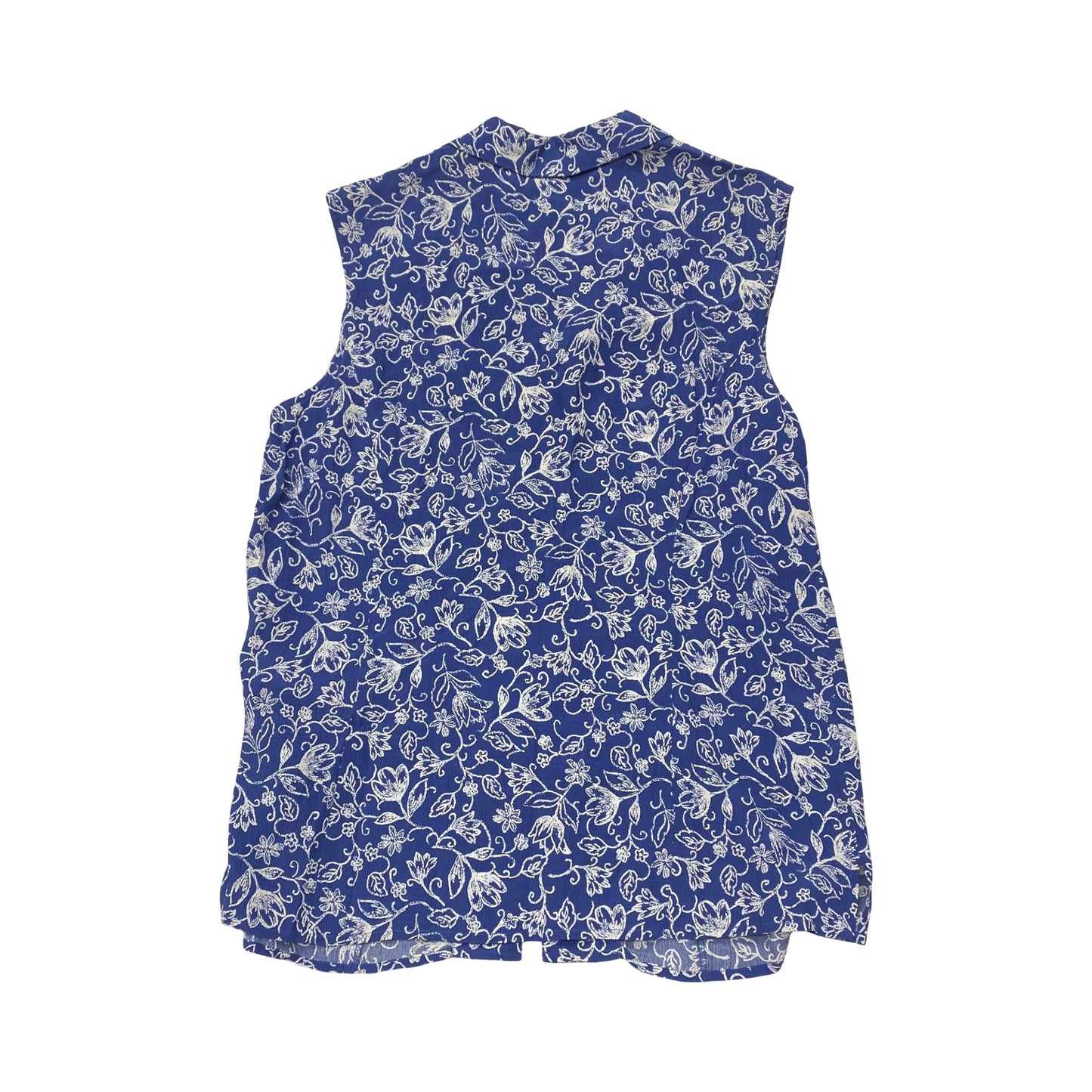Top Sleeveless By Talbots In Blue & White, Size:14