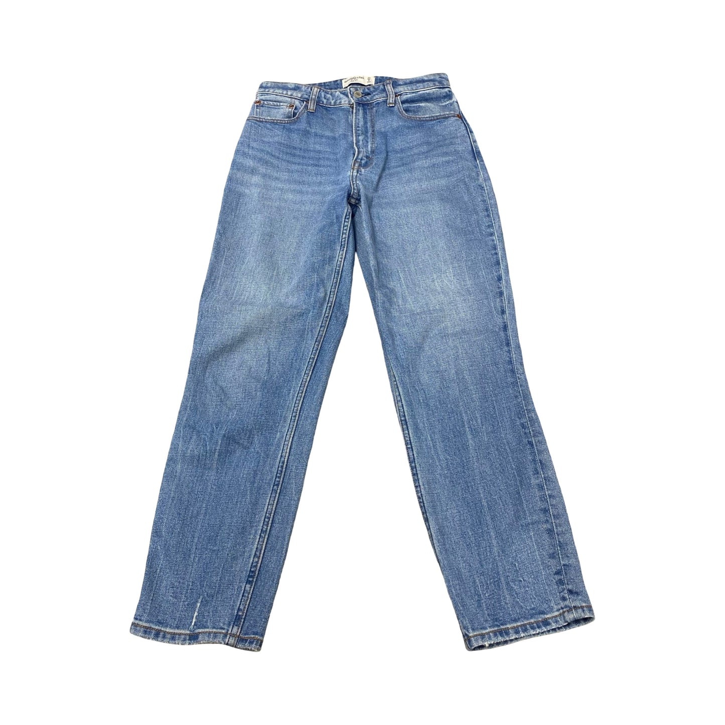 Jeans Straight By Abercrombie And Fitch In Blue Denim, Size:4