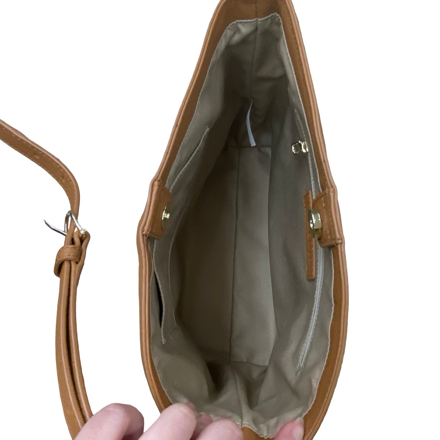 Handbag Leather By Talbots In Brown, Size:Medium