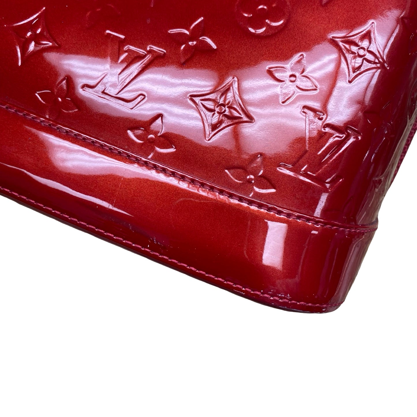Handbag Luxury Designer By Louis Vuitton In Red Vernis, Size:Large (GM)