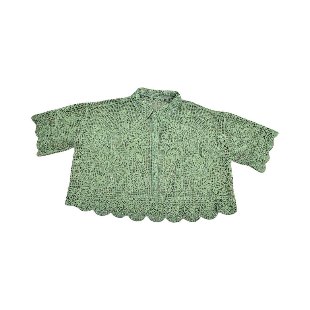 Top Ss Designer By Farm Rio In Green, Size:Xl