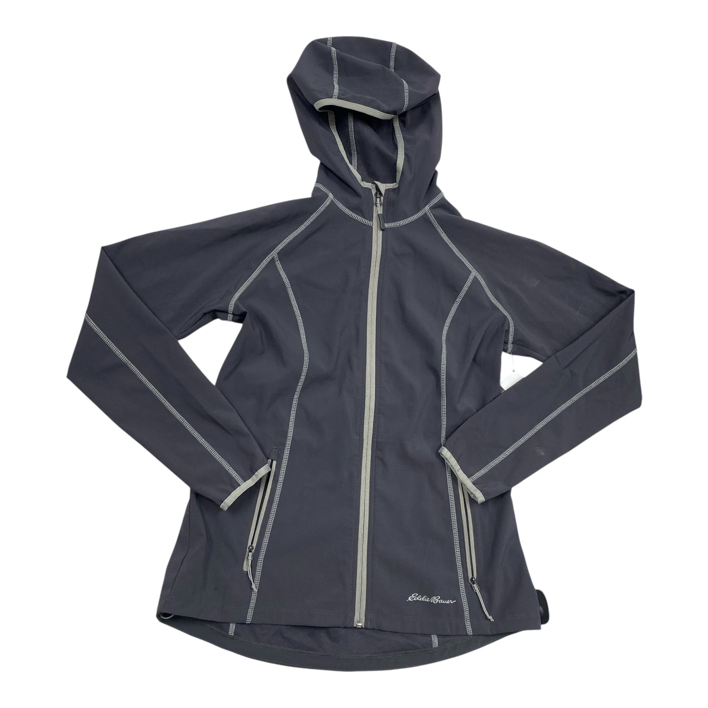 Athletic Jacket By Eddie Bauer In Grey, Size:S