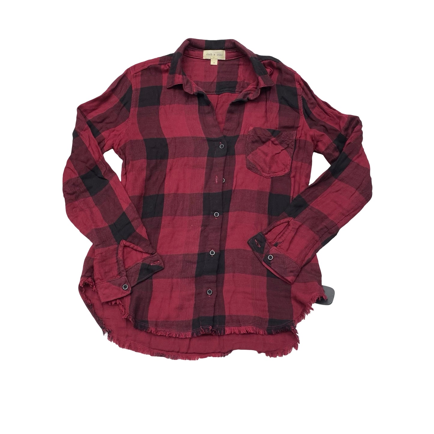 Top Ls By Cloth & Stone In Plaid Pattern, Size:S