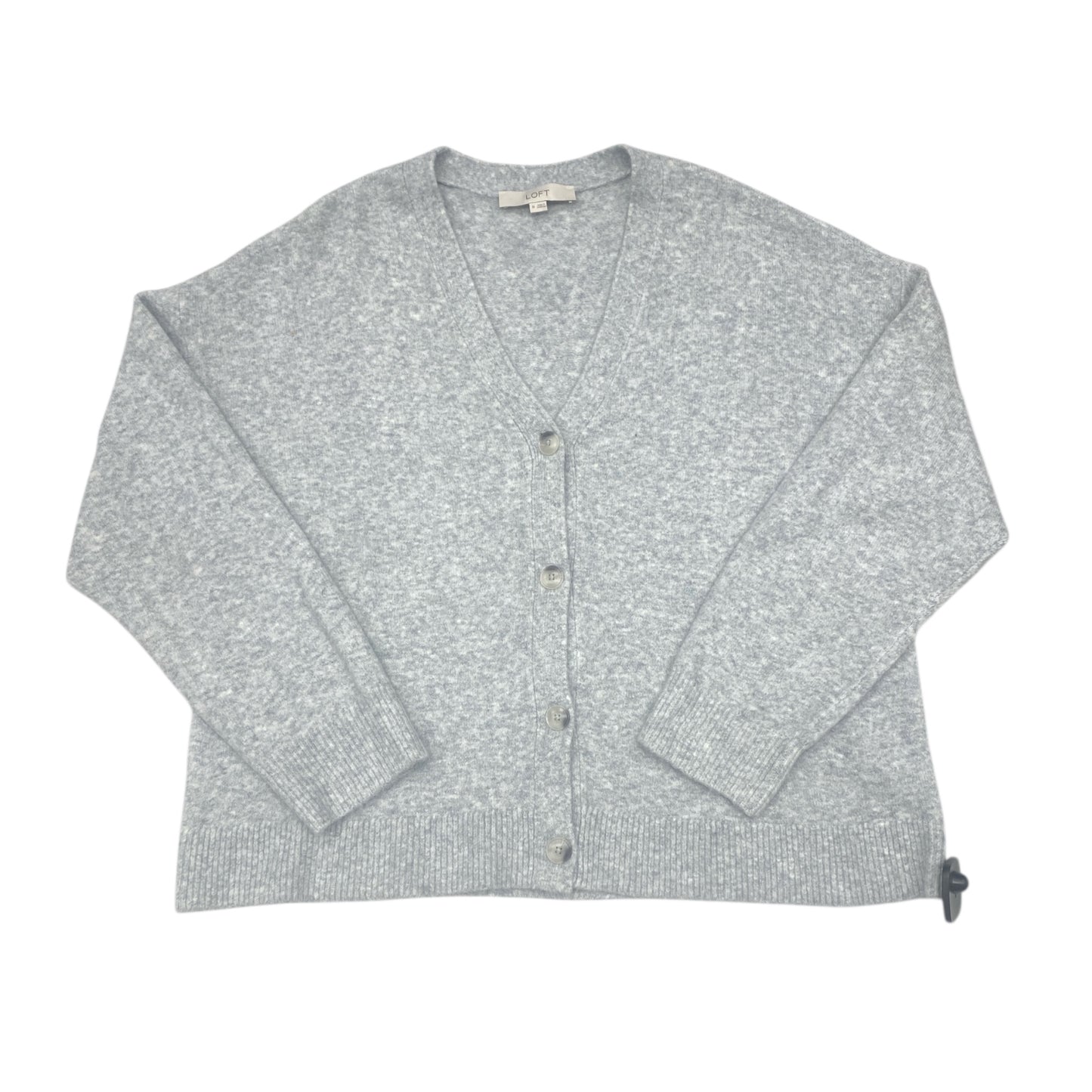 Sweater Cardigan By Loft In Grey, Size:M