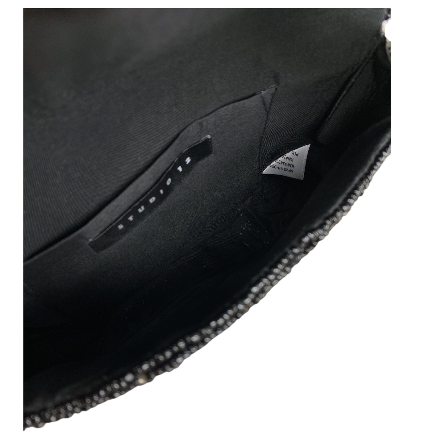 Handbag By Studio 12 In Black & Silver, Size:Small