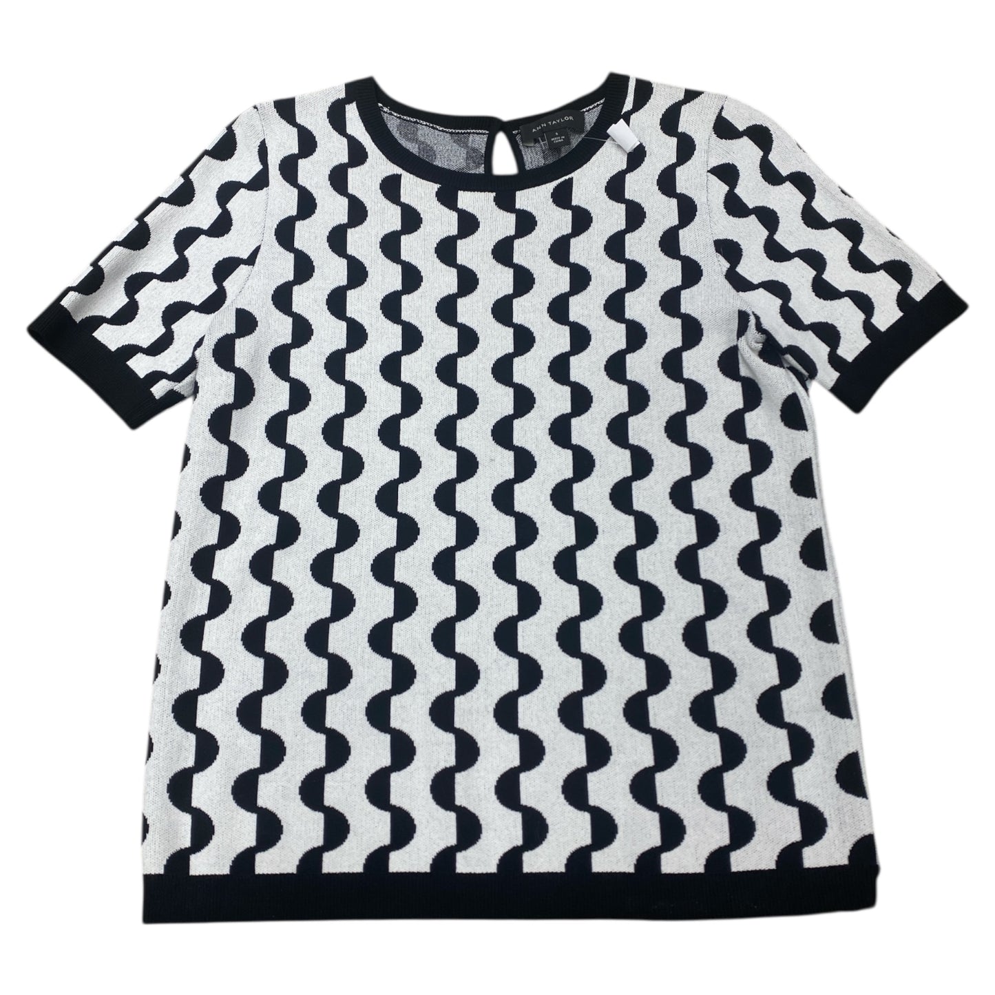 Top Ss By Ann Taylor In Black & White, Size:S