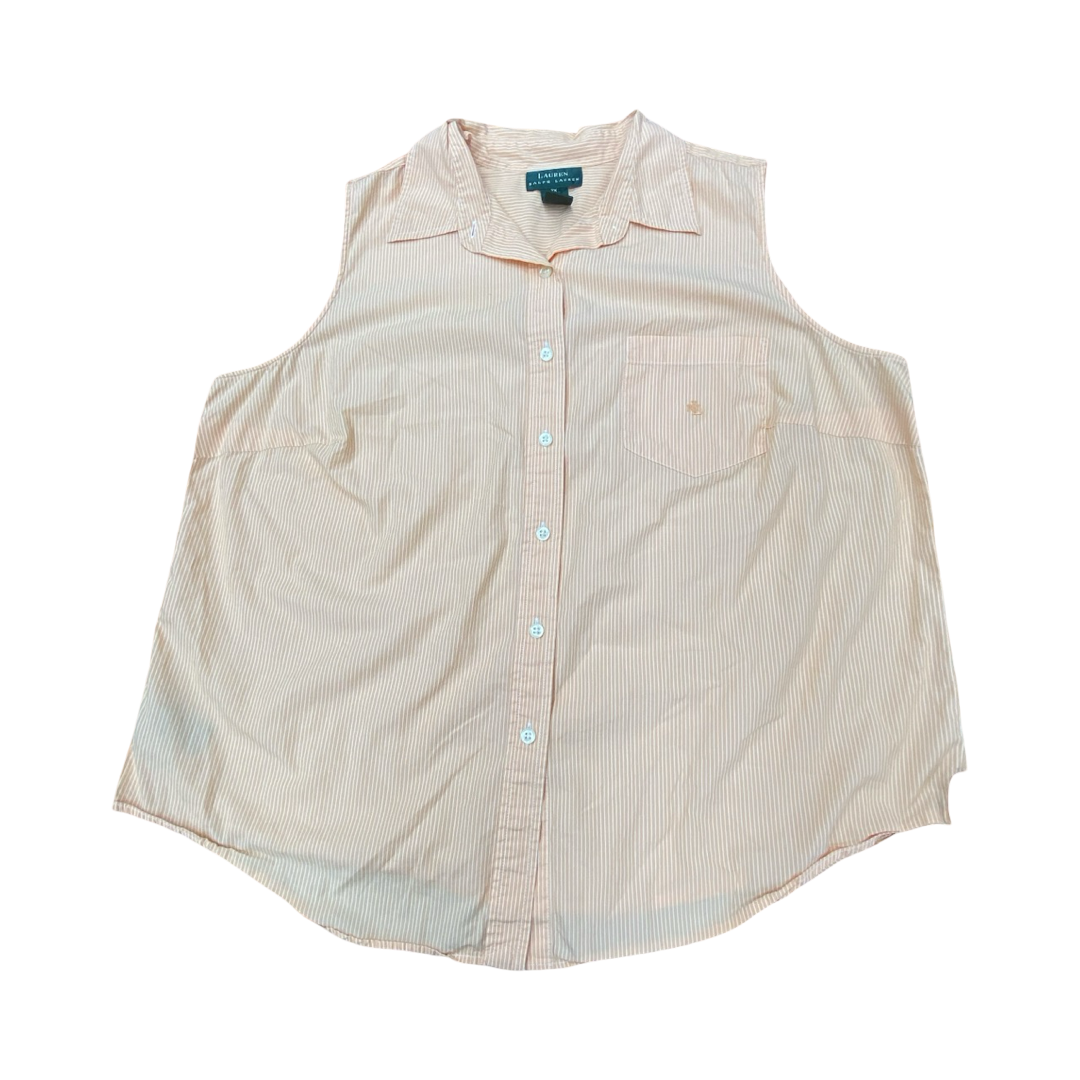 Top Sleeveless By Lauren By Ralph Lauren In Striped Pattern, Size:2X