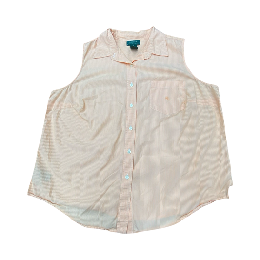 Top Sleeveless By Lauren By Ralph Lauren In Striped Pattern, Size:2X