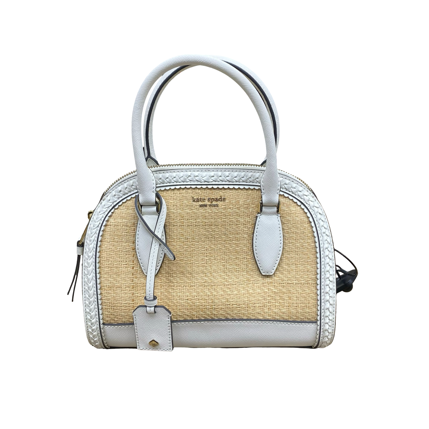 Handbag Designer By Kate Spade In Tan & White, Size:Small
