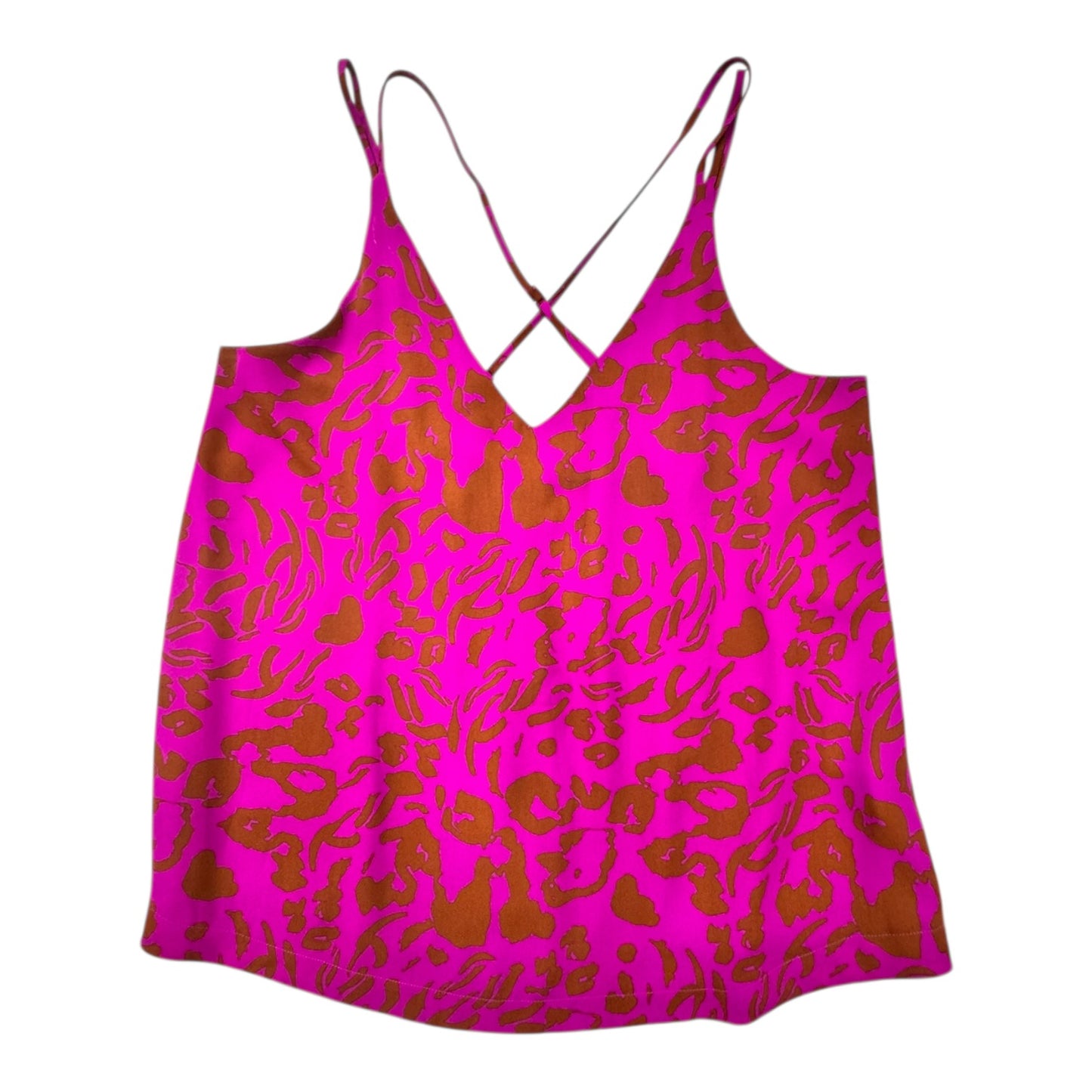 Top Sleeveless By Peyton Jensen In Brown & Pink, Size:M