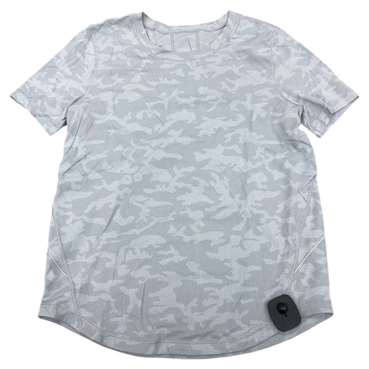 Athletic Top Ss By Lululemon In Grey, Size:S