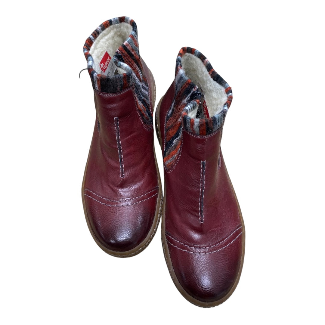 Boots Ankle Flats By Riekers In Red, Size:9