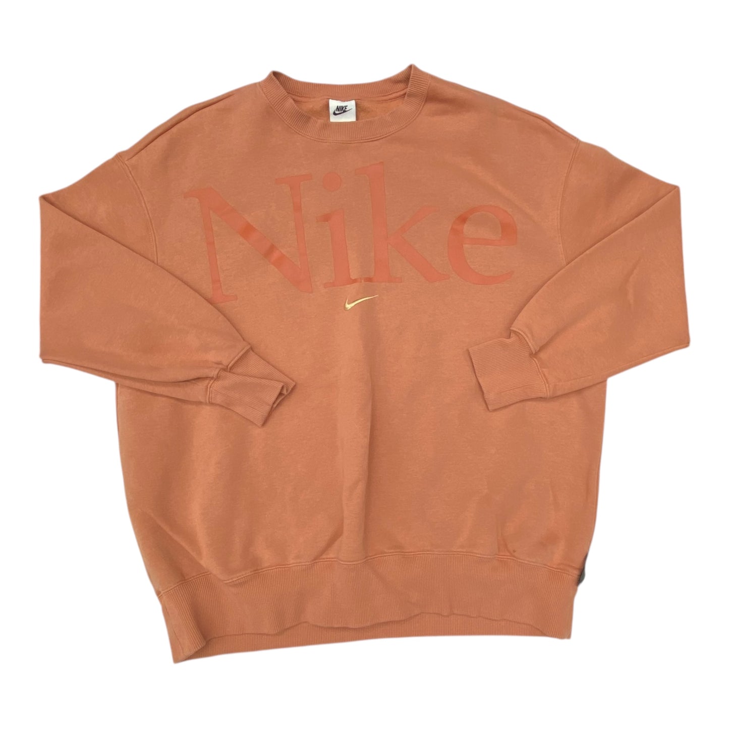 Athletic Sweatshirt Crewneck By Nike In Orange, Size:L