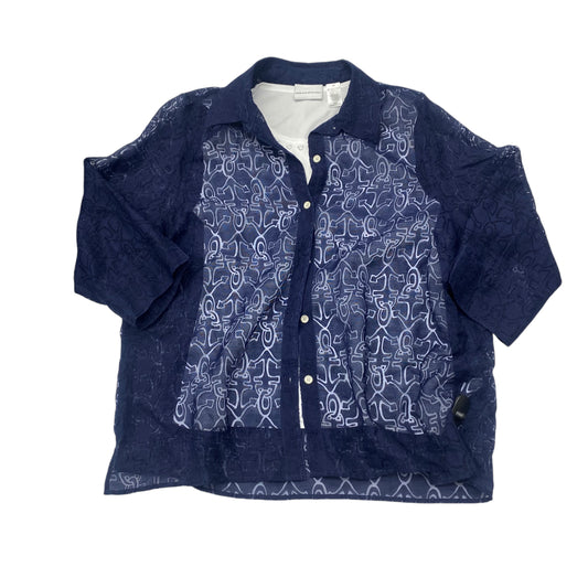 Top Ls By Alfred Dunner In Blue & White, Size:18