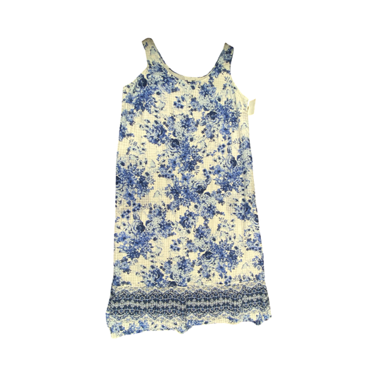 Dress Casual Maxi By J. Jill In Blue & White, Size:Xl