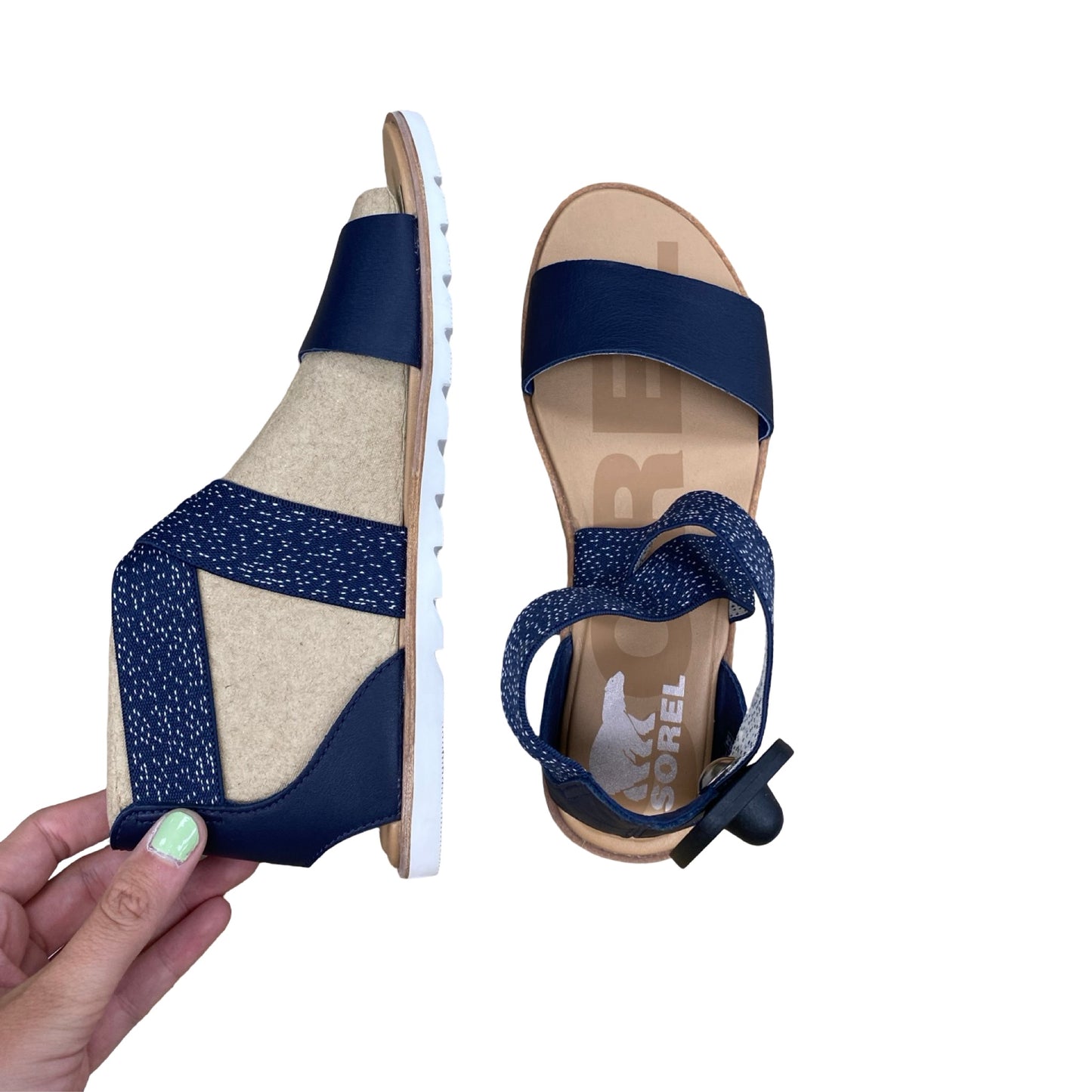 Sandals Designer By Sorel In Blue, Size:7