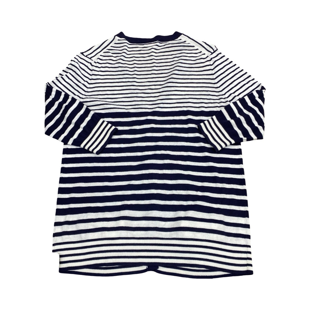 Sweater Cardigan By Gap In Blue & White, Size:L