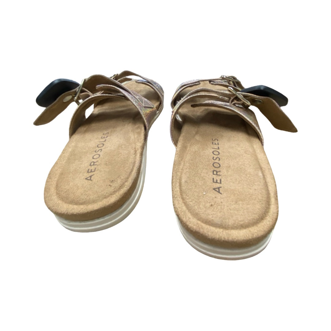 Sandals Flats By Aerosoles In Gold, Size:11
