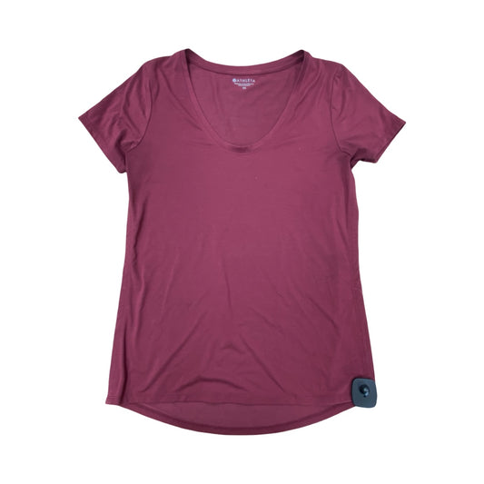 Athletic Top Ss By Athleta In Maroon, Size:Xs