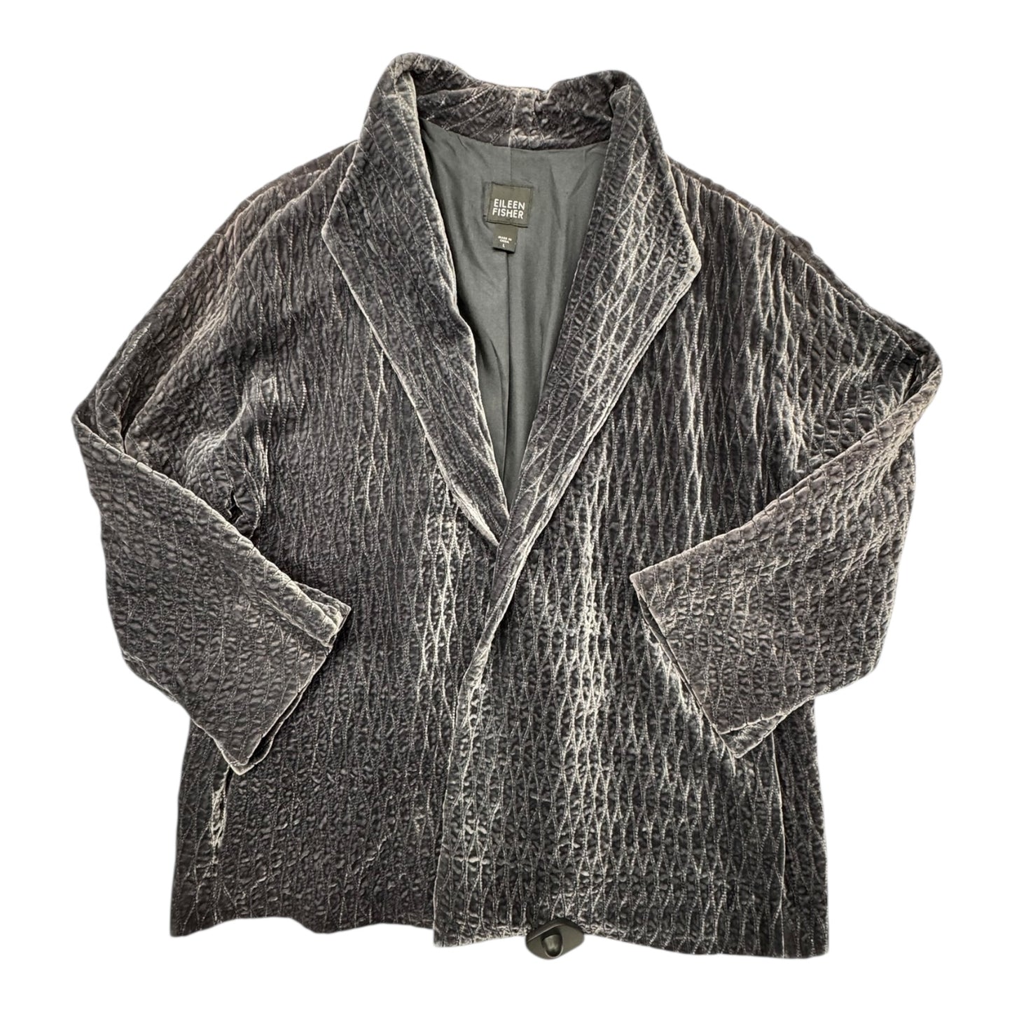 Blazer Designer By Eileen Fisher In Grey, Size:L