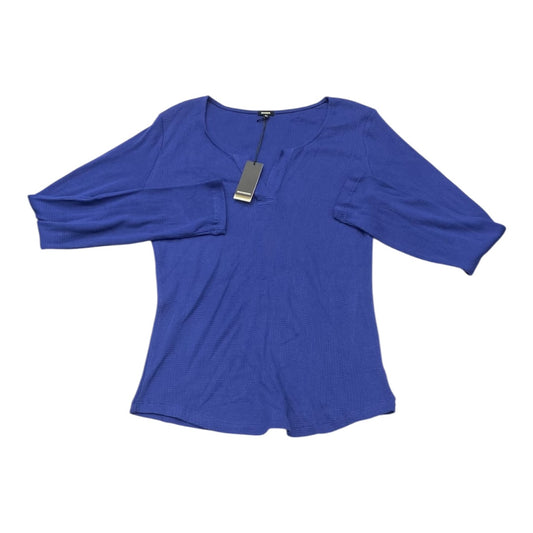 Top Ls Basic By Monrow In Blue, Size:Xl