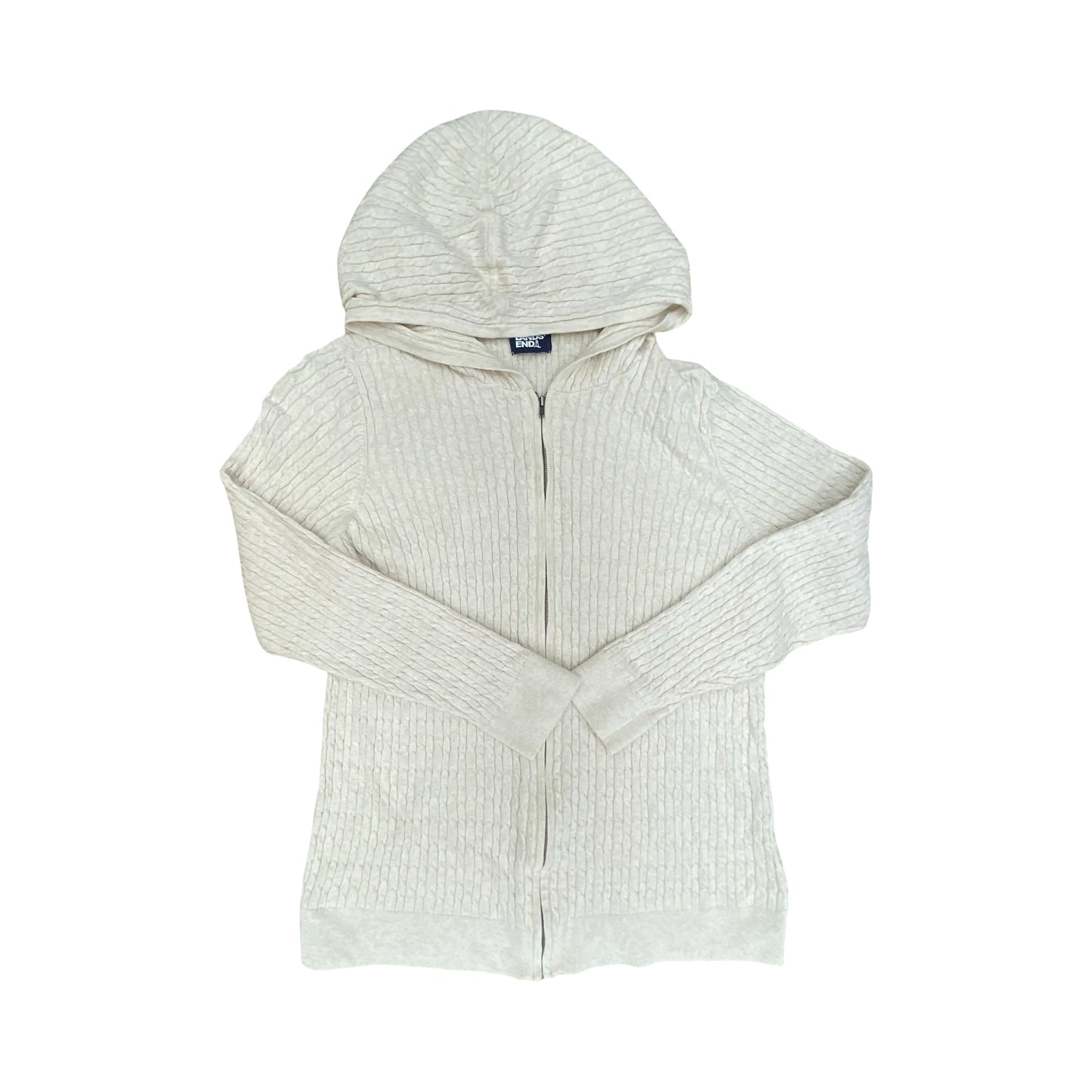 Sweatshirt Hoodie By Lands End In Cream, Size:M