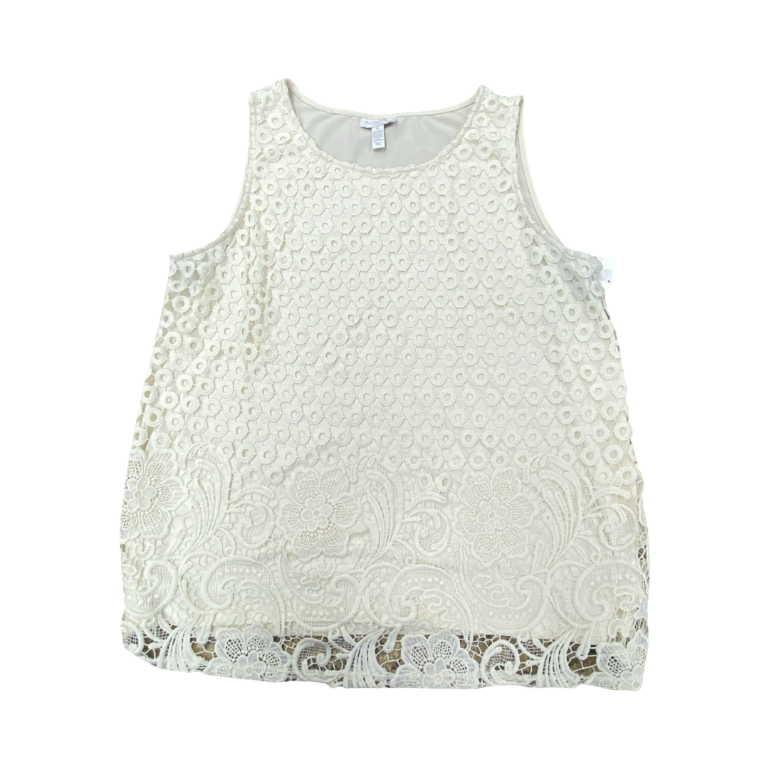 Top Sleeveless By Charter Club In Cream, Size:2X