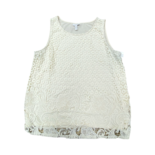 Top Sleeveless By Charter Club In Cream, Size:2X