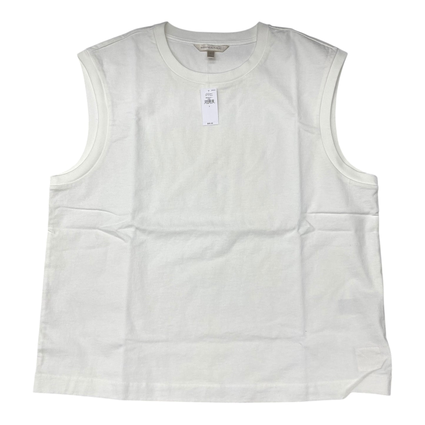 Top Sleeveless Basic By Banana Republic In Cream, Size:L