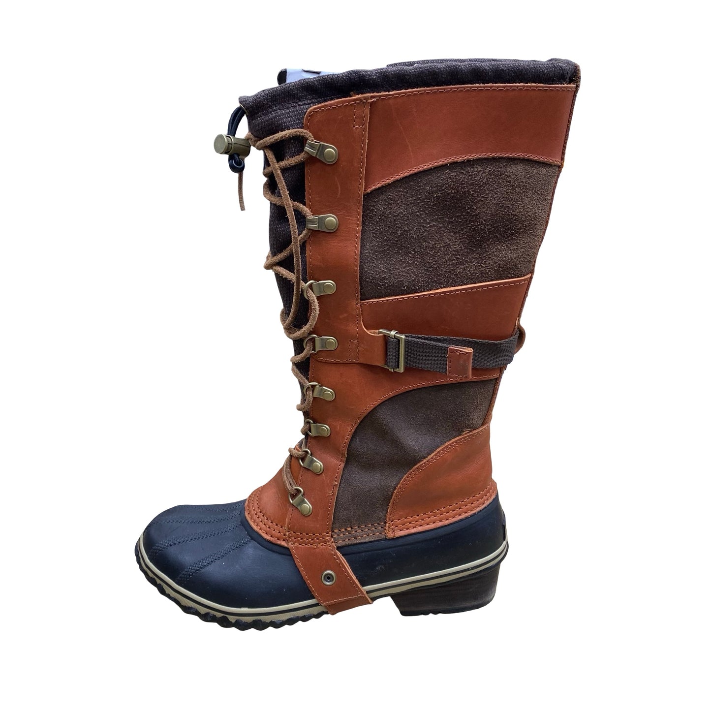 Boots Designer By Sorel In Black & Brown, Size:10.5