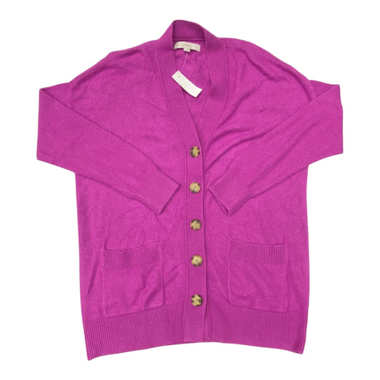 Sweater Cardigan By Loft In Pink, Size:M
