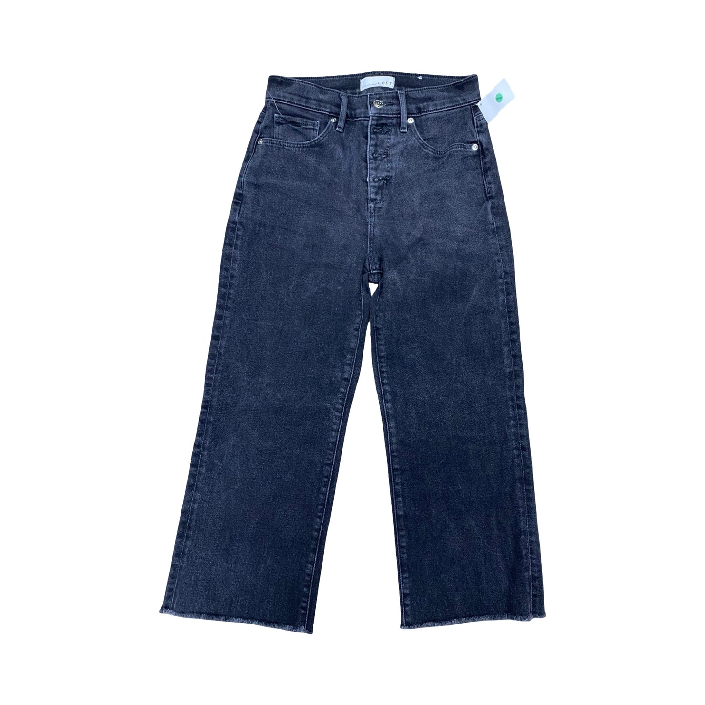 Jeans Wide Leg By Loft In Black Denim, Size:0