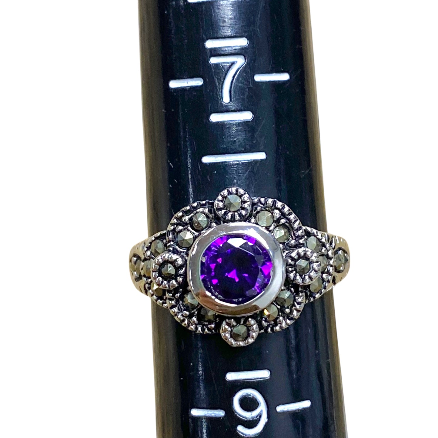 Ring Statement By Cmc In Purple & Silver, Size:8