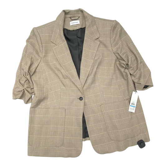 Blazer By Calvin Klein In Plaid Pattern, Size:20