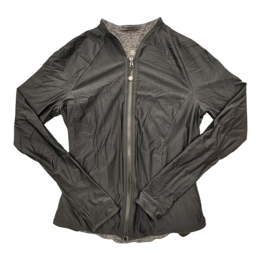 Athletic Jacket By Lululemon In Black & Grey, Size:S
