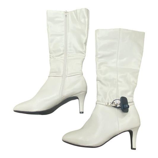 Boots Mid-Calf Heels By Karen Scott In Cream, Size:7