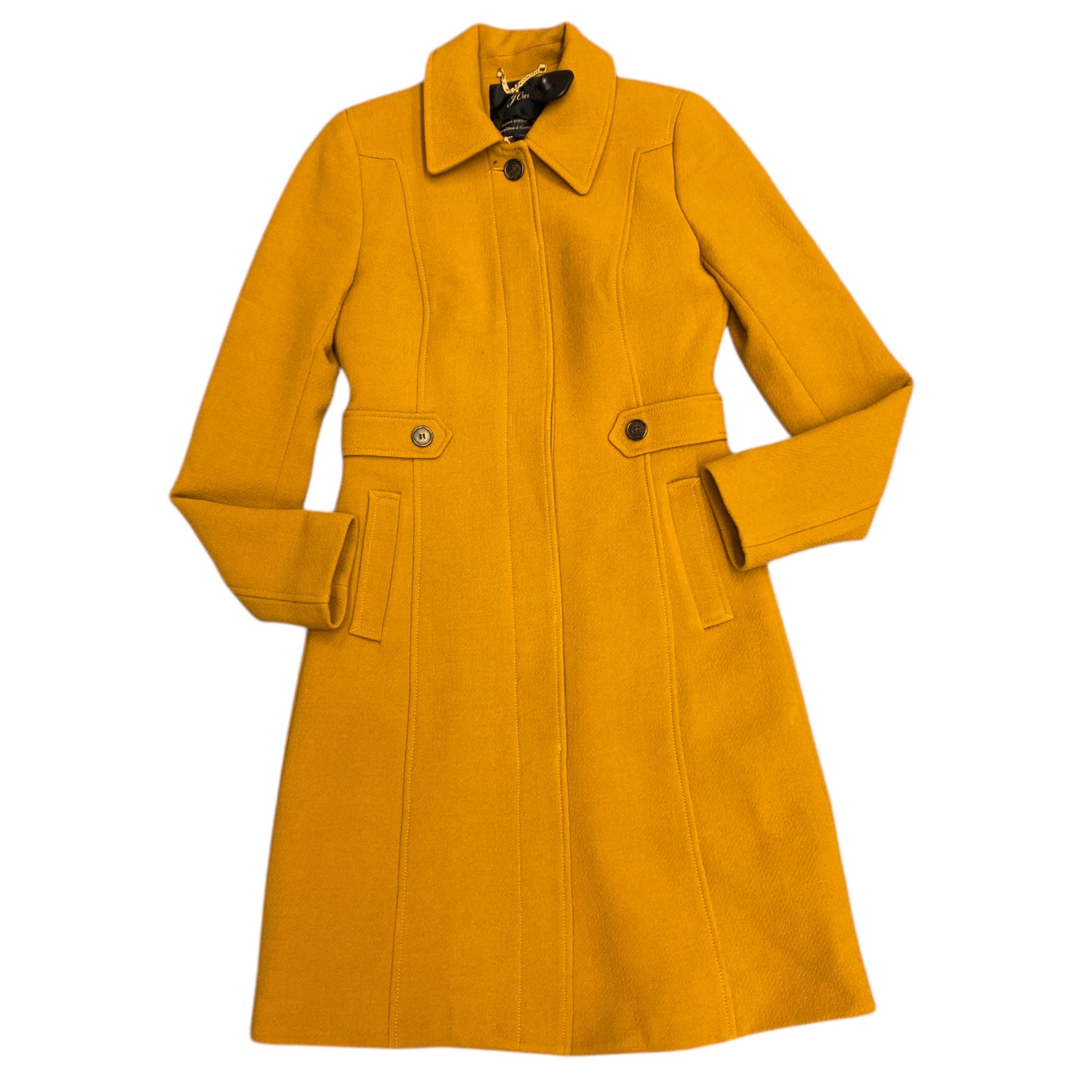 Coat Trench Coat By J. Crew In Mustard Yellow, Size:4
