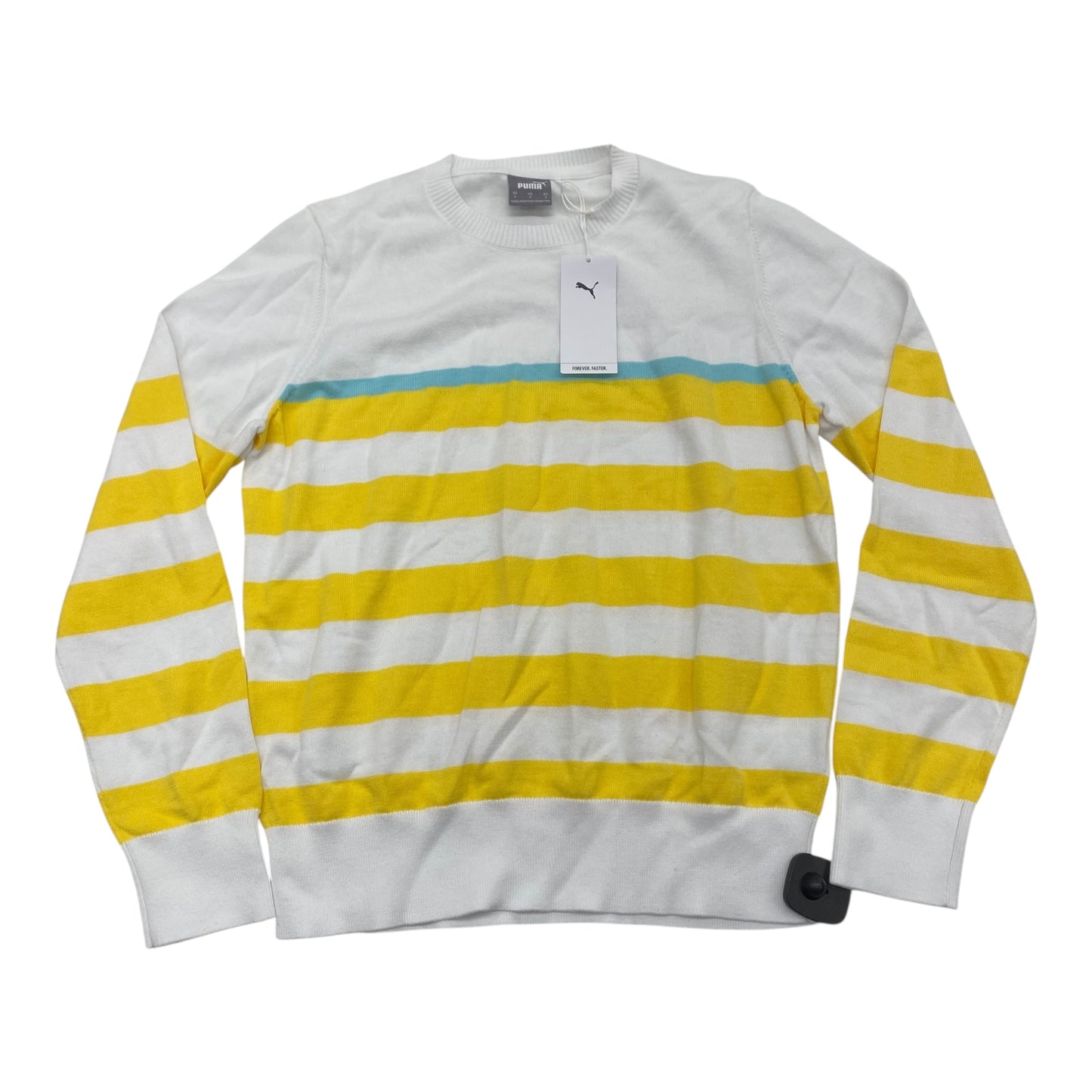 Sweater By Puma In White & Yellow, Size:S