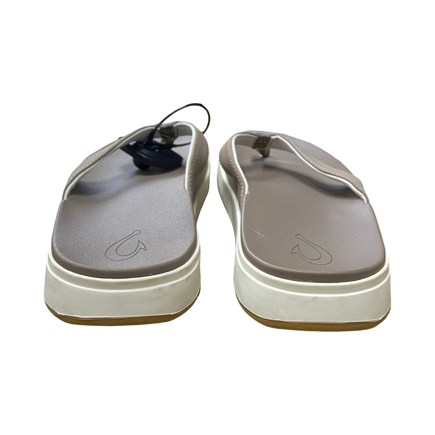 Sandals Flip Flops By Olukai In Grey & White, Size:8