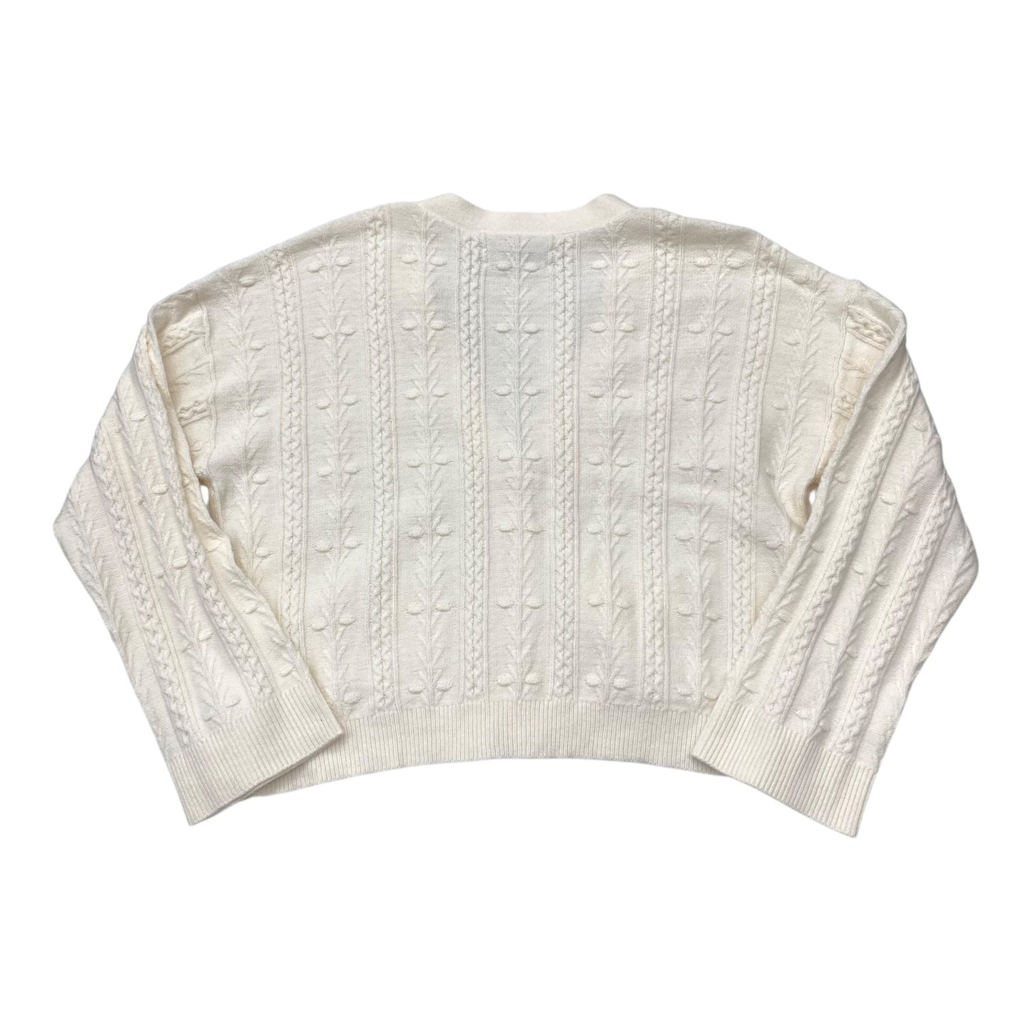 Sweater Cardigan By Loft In Cream, Size:M