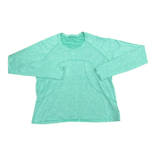 Athletic Top Ls Crewneck By Lululemon In Green, Size:14