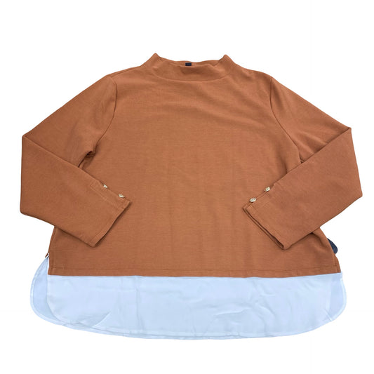 Top Ls By Ann Taylor In Brown & Cream, Size:Xl