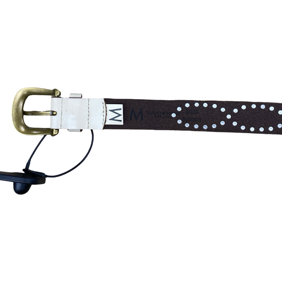 Belt By Lucky Brand In Cream & Silver