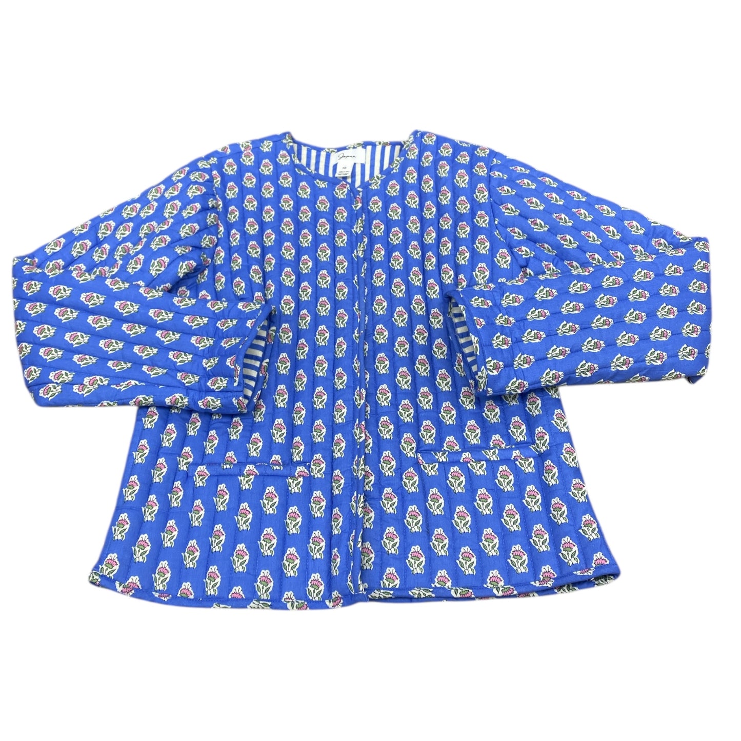 Jacket Puffer & Quilted By Japna In Blue, Size:Xs