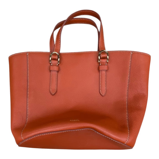 Handbag Leather By Fossil In Orange, Size:Medium