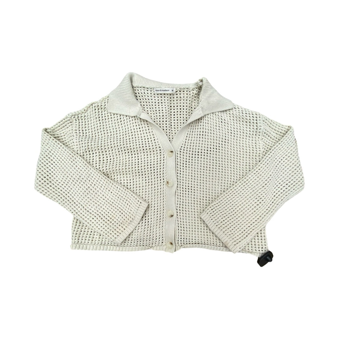 Sweater Cardigan By Moon And Madison In Ivory, Size:M