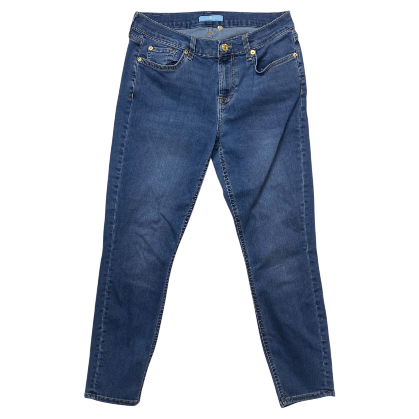 Jeans Boot Cut By 7 For All Mankind In Blue Denim, Size:8