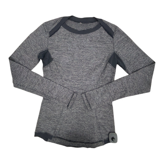 Athletic Top Ls Crewneck By Lululemon In Black & Grey, Size:S