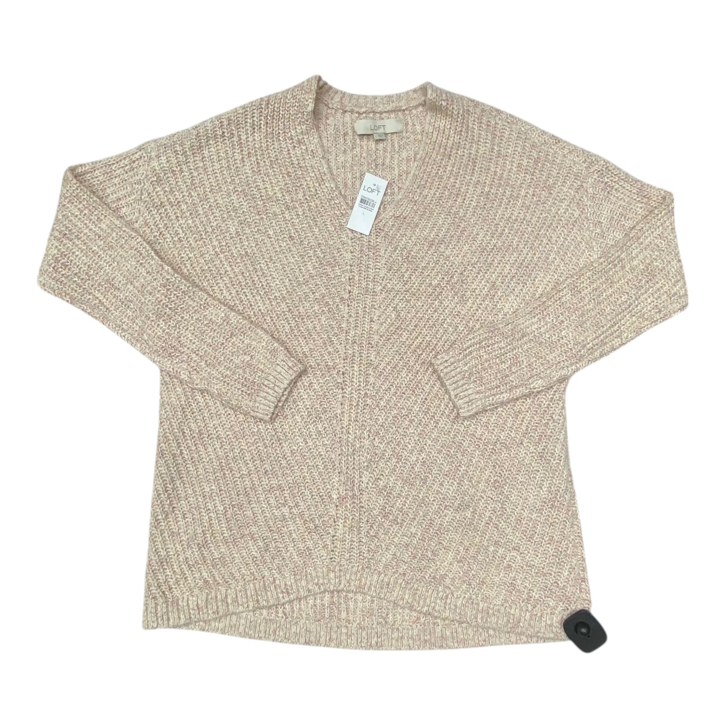 Sweater By Loft In Pink & Tan, Size:L